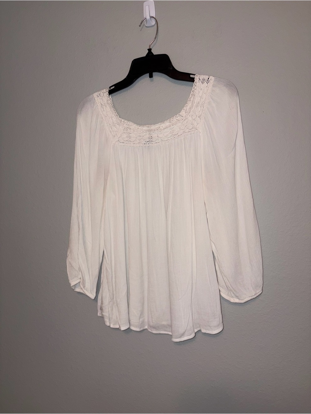 Chaps Square Neck Peasant Top Size M